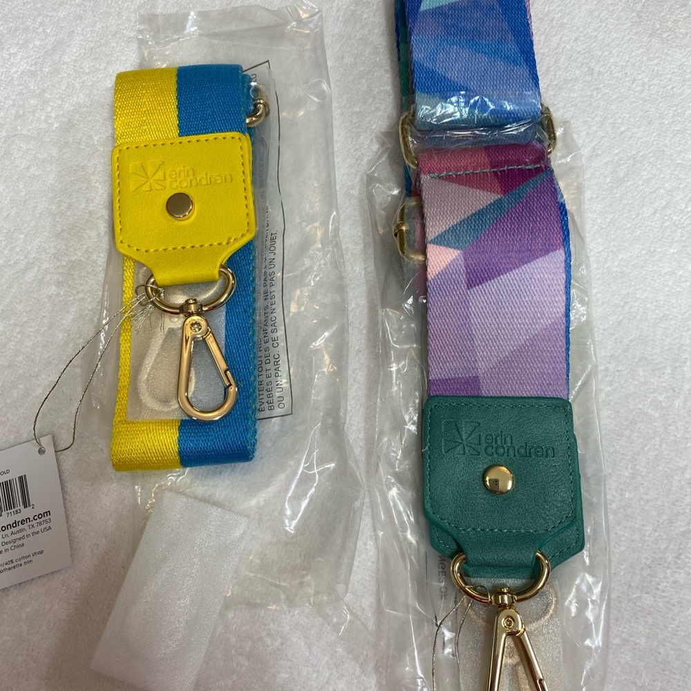 Two Erin Condren Vibrant Bag Straps Set NWT